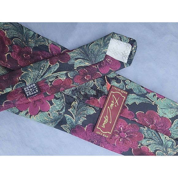 vintage tino cosina silk floral tie made in italy - Picture 7 of 7
